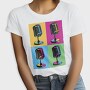 Pop Art Microphones Music, Tricou Femei
