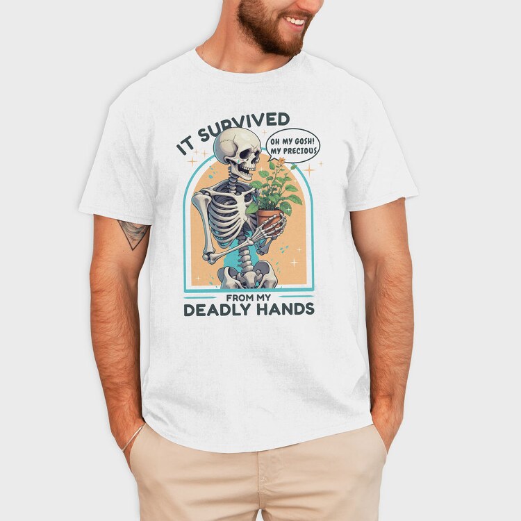 Skeleton Gardener Humor It Survived, Tricou Barbati (Unisex)