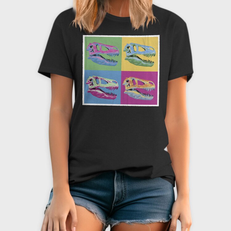 Pop Art T Rex Skull Tote, Tricou Barbati (Unisex)