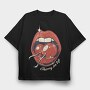 Cherry On Top Lips Kitsch, Tricou Oversize Barbati (Unisex)