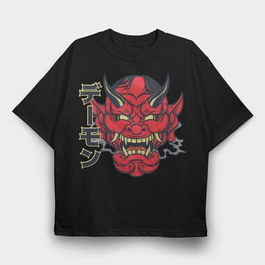 Hannya Mask, Tricou Oversize Barbati (Unisex)