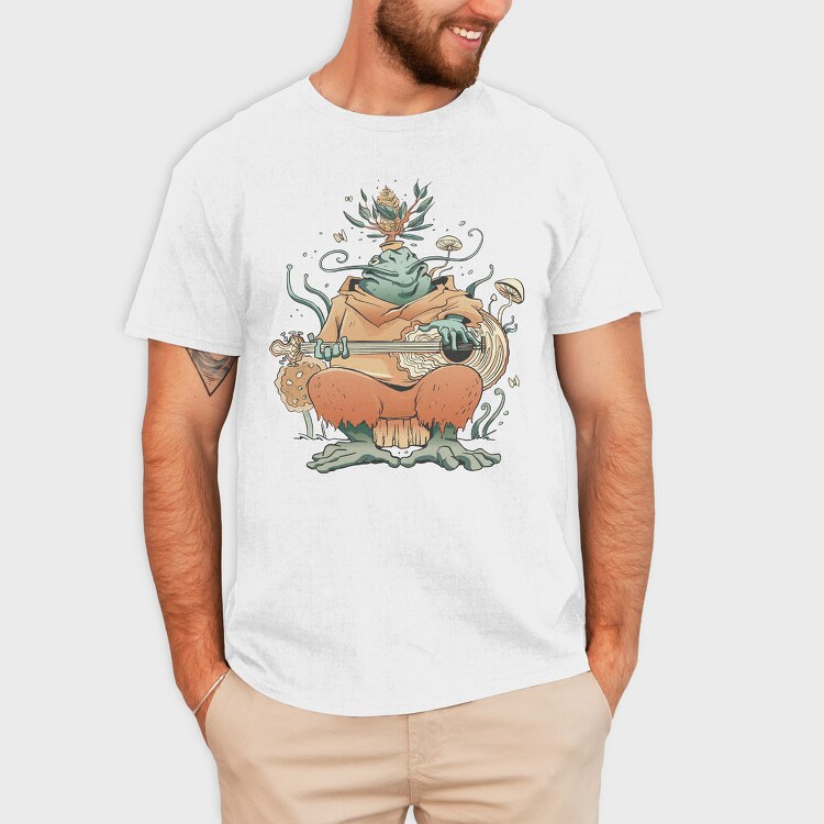 Frog Musician Magic Bard Cottage, Tricou Barbati (Unisex)