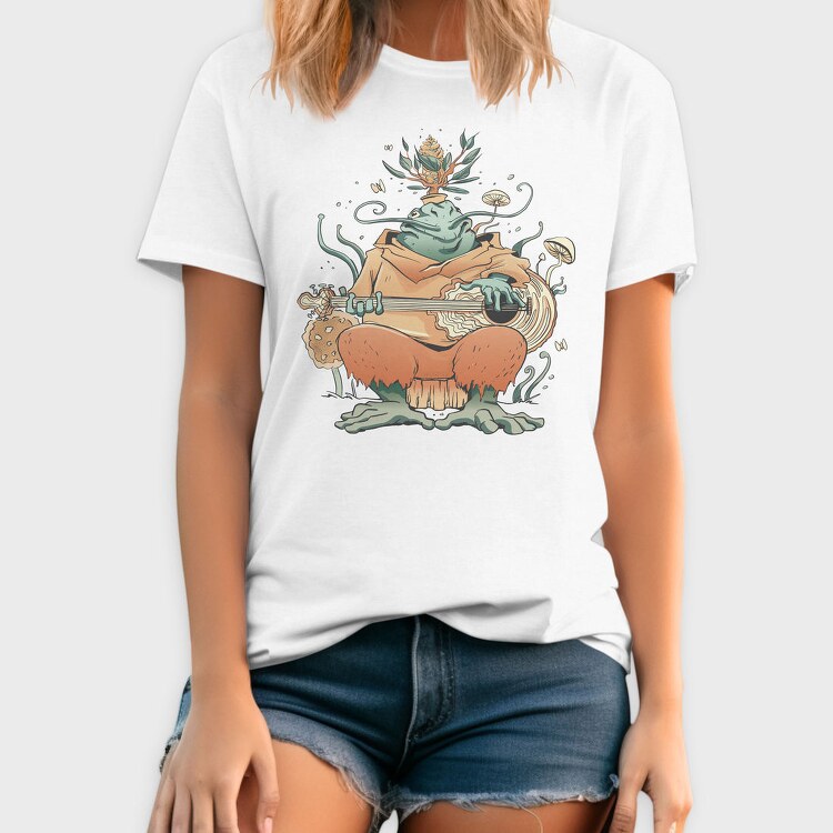 Frog Musician Magic Bard Cottage, Tricou Barbati (Unisex)