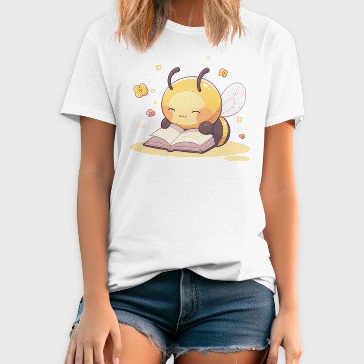 Bee Reading Cute, Tricou Barbati (Unisex)