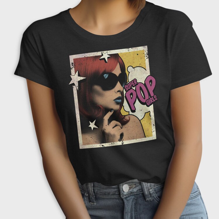 Pop Art Woman With Sunglasses Tote Super Pop, Tricou Femei