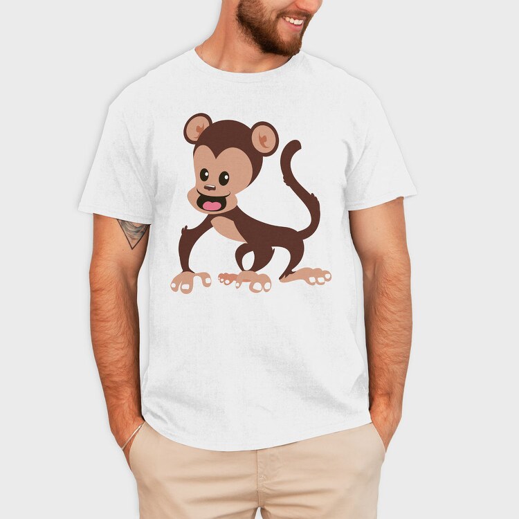 Chibi Monkey Fun, Tricou Barbati (Unisex)