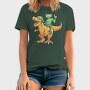 Frog Riding A T Rex Dino Trex, Tricou Barbati (Unisex)