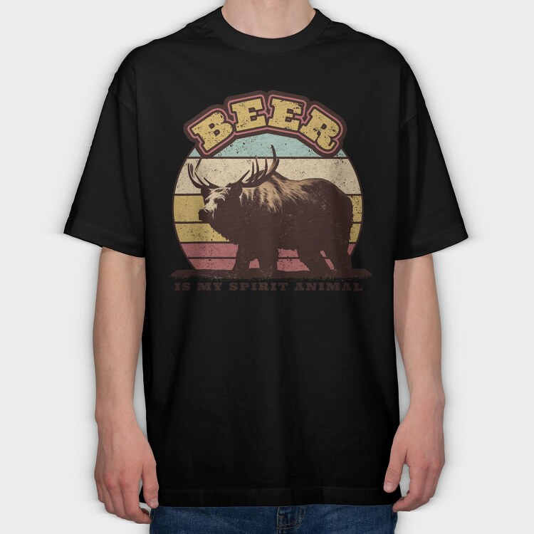 Beer Spirit Animal, Tricou Oversize Barbati (Unisex)