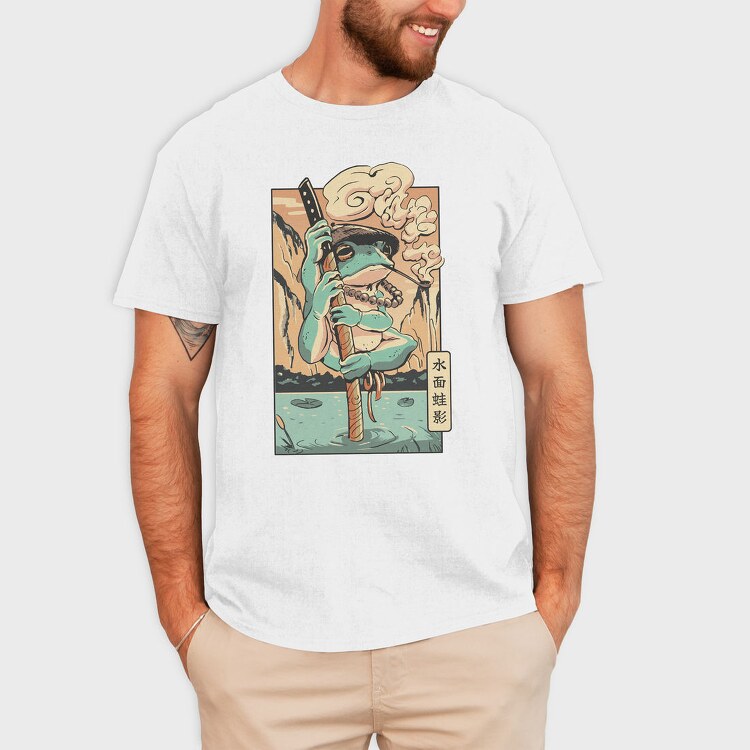 Frog Samurai Japanese Chill Traditional, Tricou Barbati (Unisex)