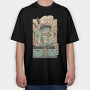 Frog Samurai Japanese Chill Traditional, Tricou Oversize Barbati (Unisex)