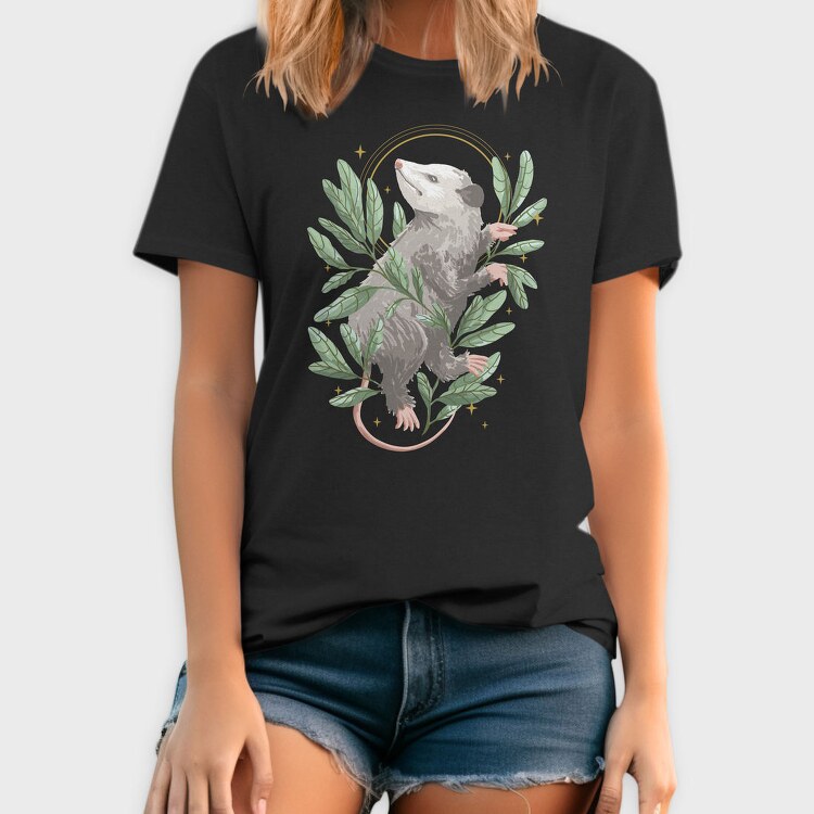 Possum Animal With Mystical Leaves, Tricou Barbati (Unisex)