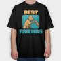 Dog Human Friendship Best Friends, Tricou Oversize Barbati (Unisex)