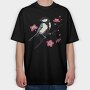 Chickadee On Blossom, Tricou Oversize Barbati (Unisex)