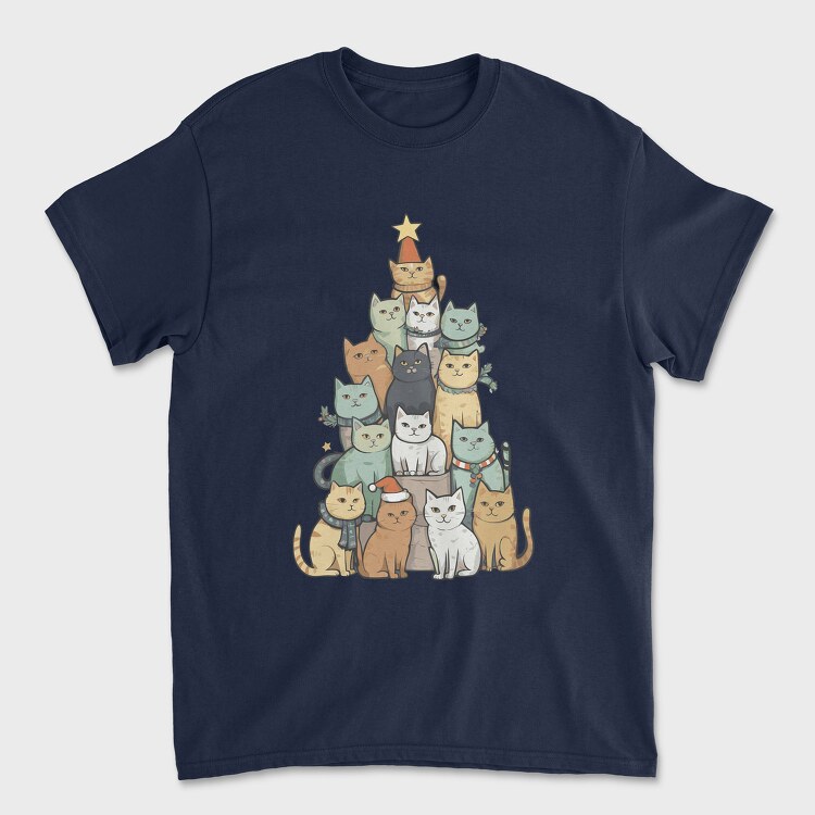 Cat Christmas Tree, Tricou Barbati (Unisex)