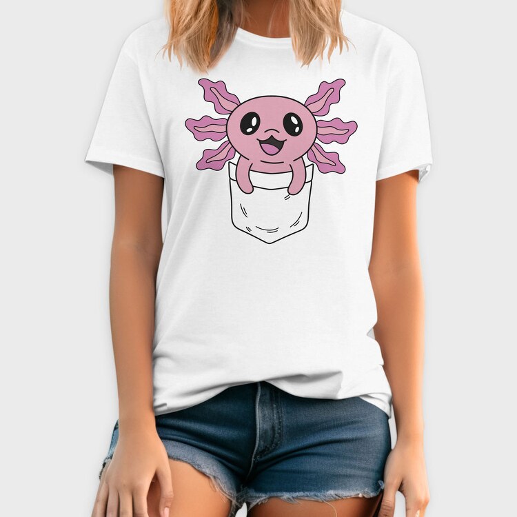 Happy Pocket Axolotl Animal, Tricou Barbati (Unisex)