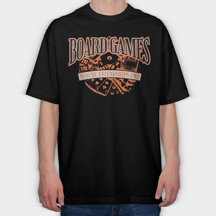 Funny Board Games, Tricou Oversize Barbati (Unisex)