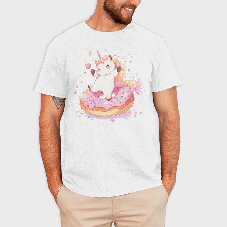 Happy Unicorn Donut, Tricou Barbati (Unisex)