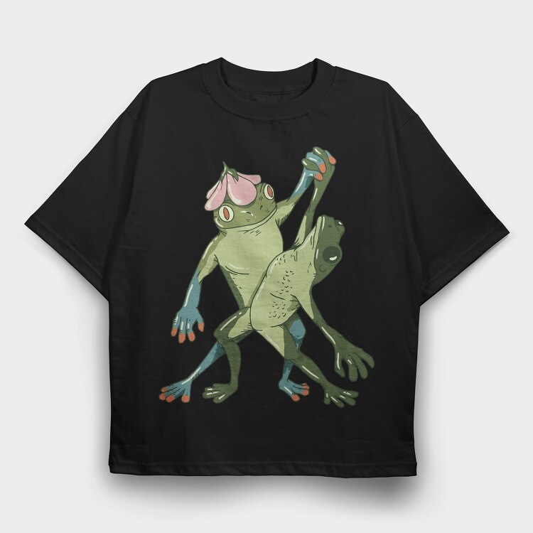 Froggy Dance Party, Tricou Oversize Barbati (Unisex)
