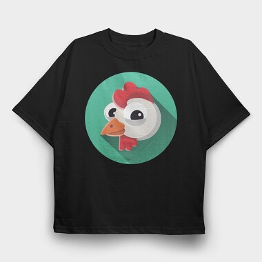 Chicken Icon Art, Tricou Oversize Barbati (Unisex)