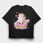 Happy Unicorn Donut, Tricou Oversize Barbati (Unisex)