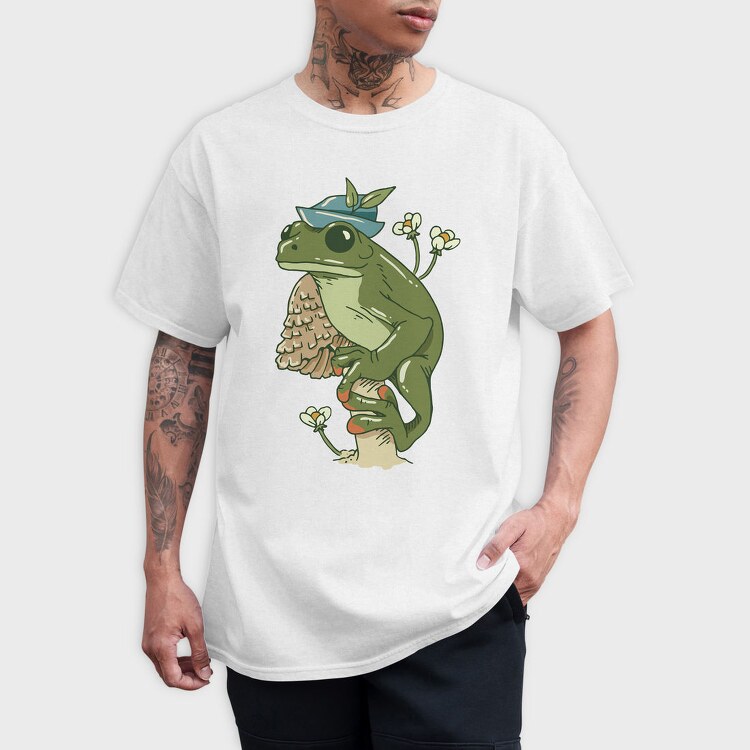 Froggy Flower Hat, Tricou Barbati (Unisex)