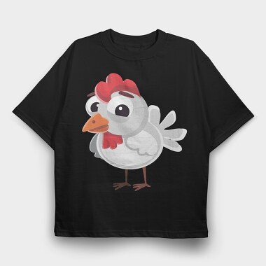 Chicken Party Chic, Tricou Oversize Barbati (Unisex)