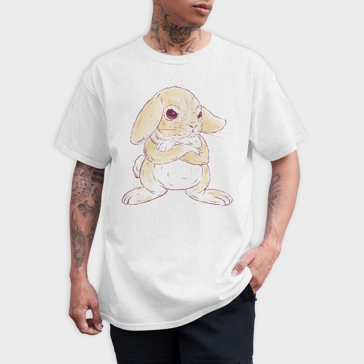 Cute Angry Bunny, Tricou Barbati (Unisex)