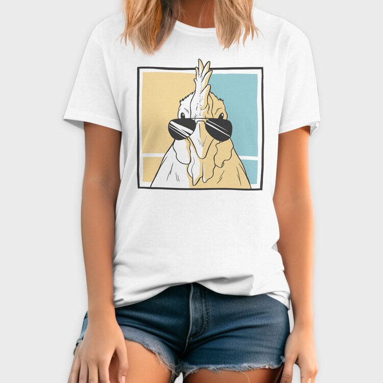 Chicken Wearing Sunglasses, Tricou Barbati (Unisex)