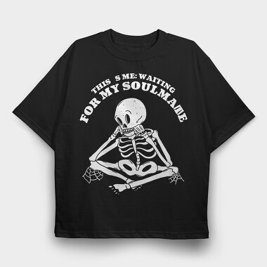 Skeleton Waiting For Love Request, Tricou Oversize Barbati (Unisex)