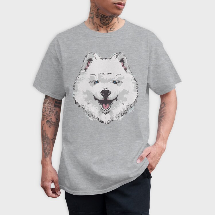 Dog Samoyed, Tricou Barbati (Unisex)
