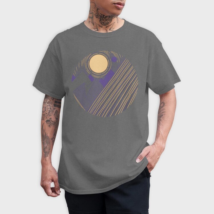 Landscape Sunset Mountain, Tricou Barbati (Unisex)