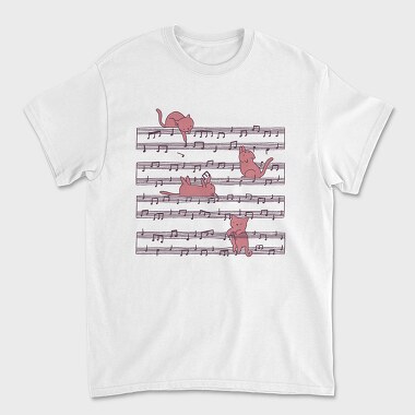 Music Sheet Cats, Tricou Barbati (Unisex)