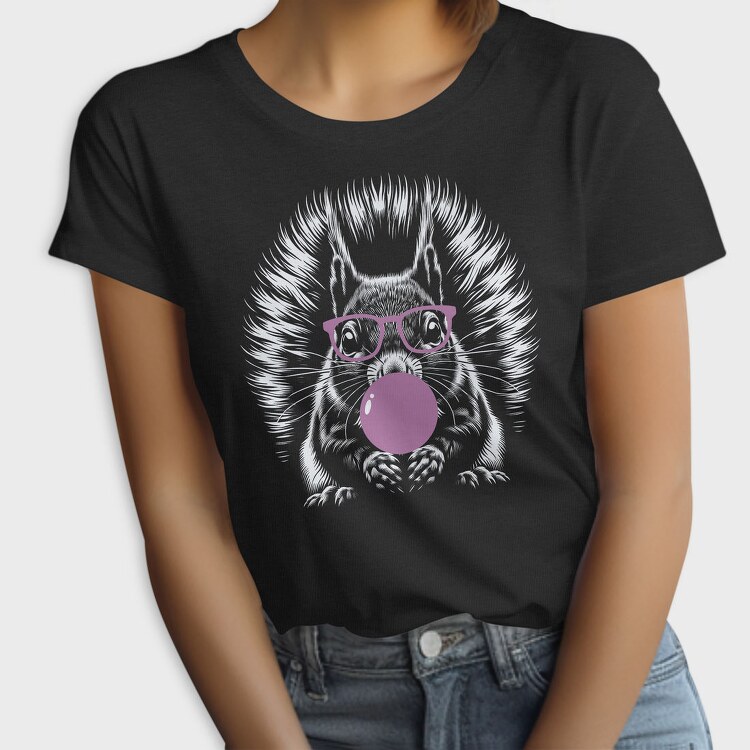 Fun Squirrel With Bubble Gum, Tricou Femei