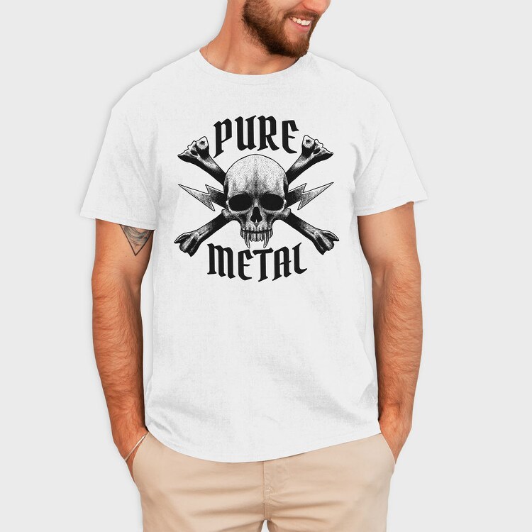Heavy Metal Skull Pure, Tricou Barbati (Unisex)