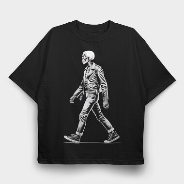 Walking Skeleton, Tricou Oversize Barbati (Unisex)
