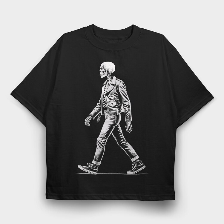 Walking Skeleton, Tricou Oversize Barbati (Unisex)