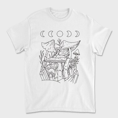 Mushroom Crystals Moon, Tricou Barbati (Unisex)