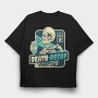 Skeleton With Caffeine Drink Death Coffee, Tricou Oversize Barbati (Unisex)