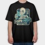 Skeleton With Caffeine Drink Death Coffee, Tricou Oversize Barbati (Unisex)