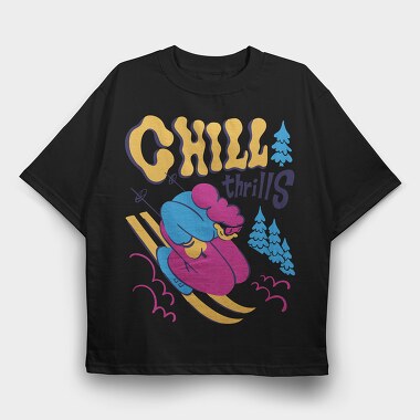Chill Thrills Trend Winter, Tricou Oversize Barbati (Unisex)