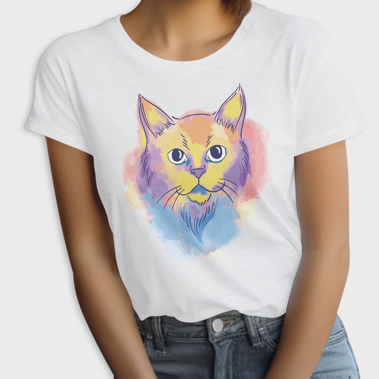 Watercolor Cat, Tricou Femei