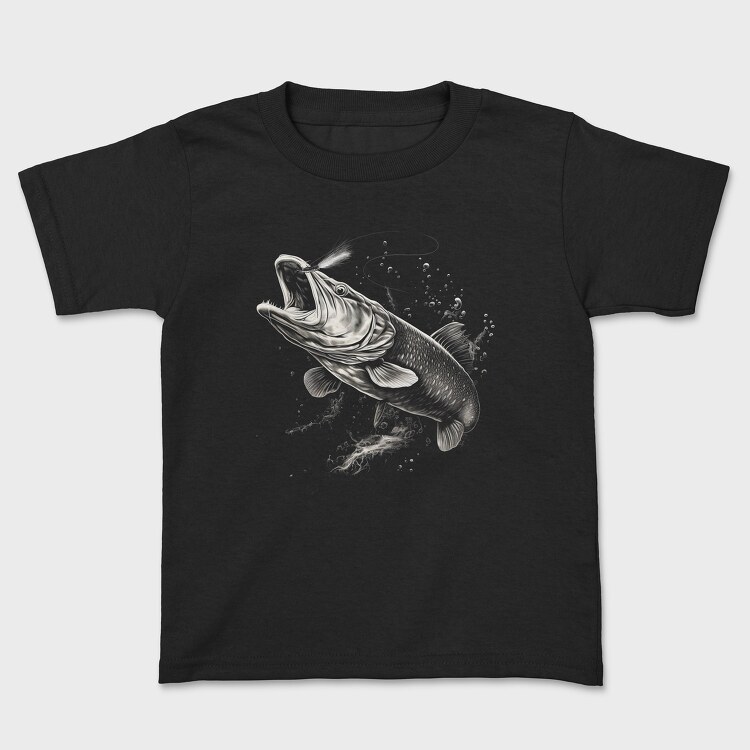Pike Fish Monochrome, Tricou Copii
