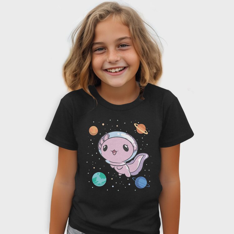 Cute Axolotl Space, Tricou Copii