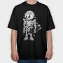 Skeleton With Skateboard Skate Skull, Tricou Oversize Barbati (Unisex)