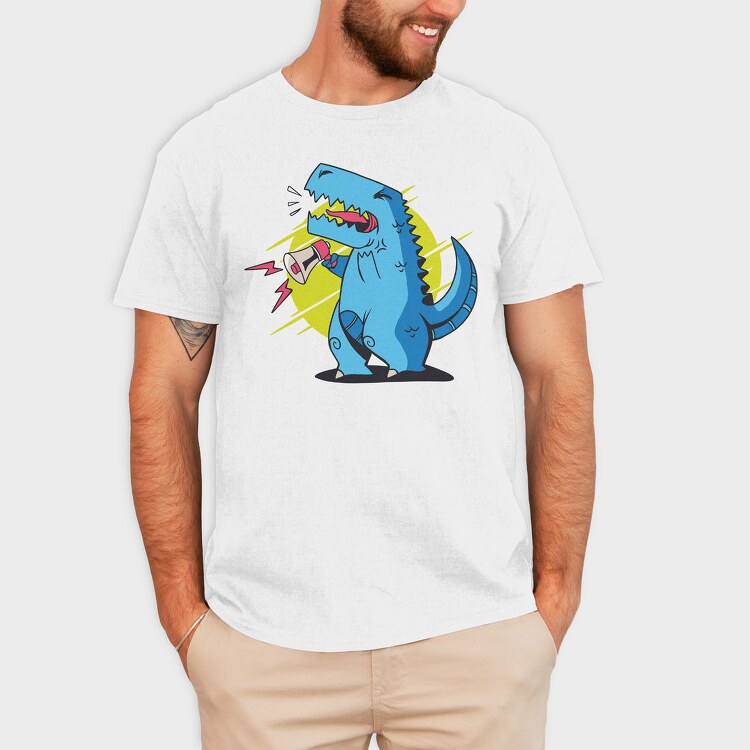 T Rex Megaphone Loud, Tricou Barbati (Unisex)