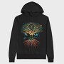 Sacred Geometry Meditating Colorful Magical Tree, Hanorac Oversize Barbati (Unisex)