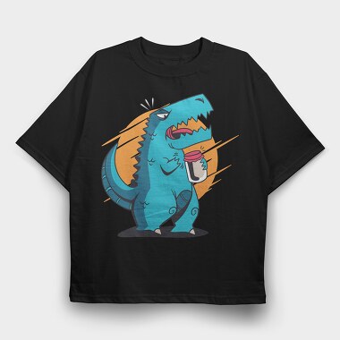 T Rex Opening Jar, Tricou Oversize Barbati (Unisex)