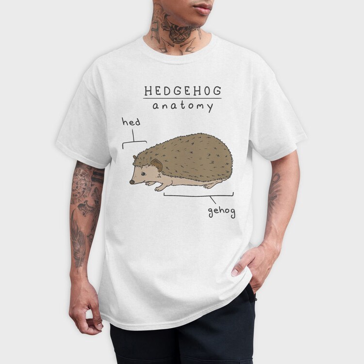 Funny Hedgehog Anatomy Meme, Tricou Barbati (Unisex)