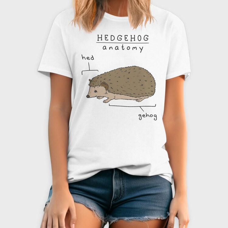 Funny Hedgehog Anatomy Meme, Tricou Barbati (Unisex)