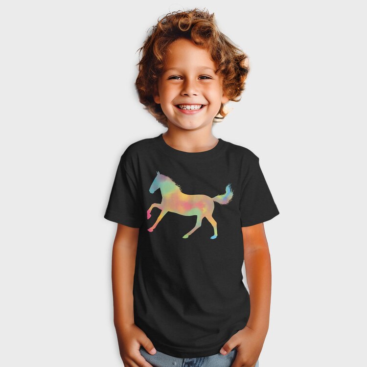 Watercolor Horse Silhouette, Tricou Copii